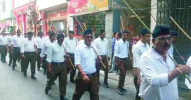 काशीपुर में राष्ट्रीय स्वयंसेवक संघ ने किया पथ संचालन