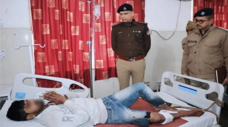 बैंक लूटने का प्रयास करने वाला बदमाश पुलिस मुठभेड़ में घायल