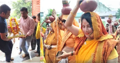 मूर्ति स्थापना से पहले निकली कलश यात्रा, कल होगी मूर्ति की प्राण प्रतिष्ठा