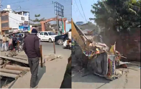 नगर निगम के द्वारा काशीपुर मुरादाबाद रोड पर अतिक्रमण के खिलाफ कार्रवाई जारी