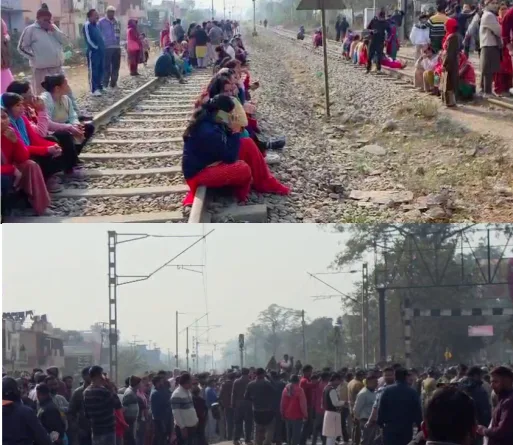 वन भूमि चिन्हीकरण की कार्रवाई का विरोध में उतरे लोग, मौके पर भारी पुलिस बल तैनात