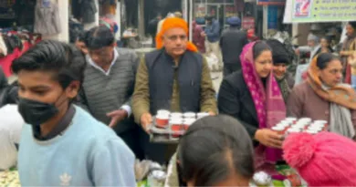 कांग्रेस कमेटी ने किया नगर कीर्तन का भव्य स्वागत