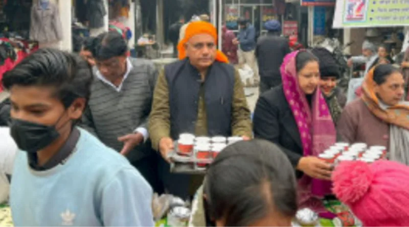 कांग्रेस कमेटी ने किया नगर कीर्तन का भव्य स्वागत