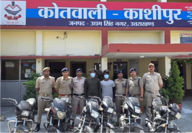 काशीपुर पुलिस ने चोरी की 06 मोटर साईकिलों के साथ 02 अभियुक्तो को किया गिरफ्तार