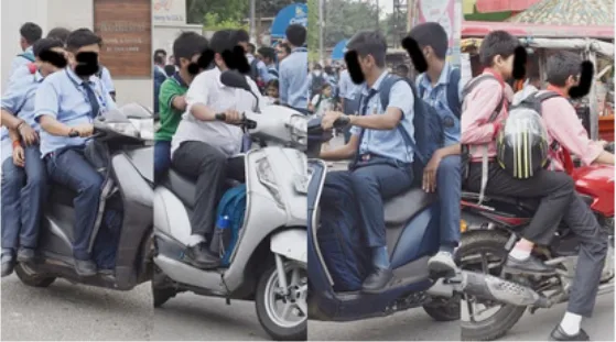 नाबलिग छात्र-छात्राऐं स्कूटर के हैंडल थामे सड़कों पर भर रहे रफ्तार, जिम्मेदार बेखबर
