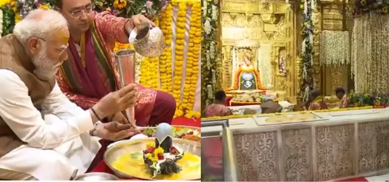 प्रधानमंत्री ने की 75 वर्ष पूरे होने पर सोमनाथ मन्दिर में विशेष महापूजा