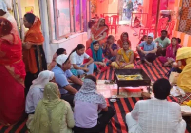 श्री शनि मंदिर की 13वीं वर्षगांठ पर नवग्रह हवन पूजन व प्रसाद वितरण