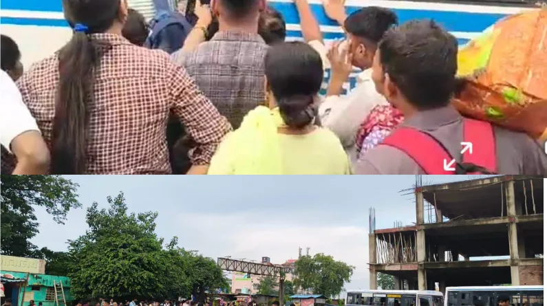 रक्षाबंधन पर रोडवेज बस अड्डे पर यात्रियों की भारी भीड़