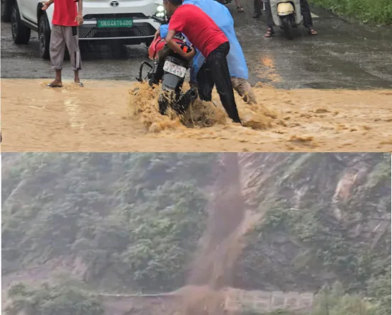 पहाड़ों में जमकर बारिश, रामनगर में बेलगढ़ नाला उफान पर, दोनों तरफ वाहनों की लगी लंबी कतारें