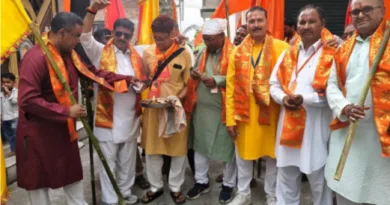 श्रीरामलीला कमेटी ने श्रीराम ध्वज शोभायात्रा धूमधाम से निकाली