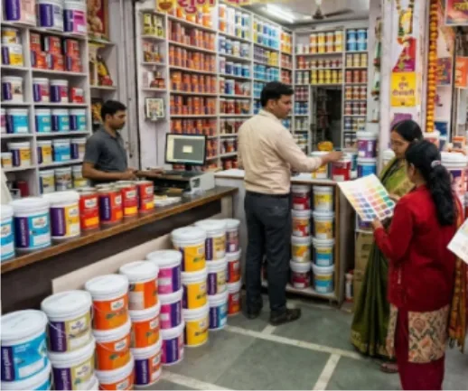 दिवाली के त्यौहार से पहले घरों की दीवारों को नए रंगों से सजाने में जुटे लोग